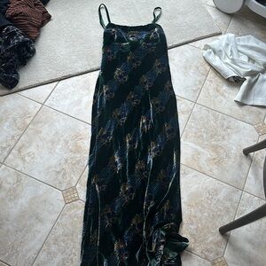 Free people velvet dress maxi medium green